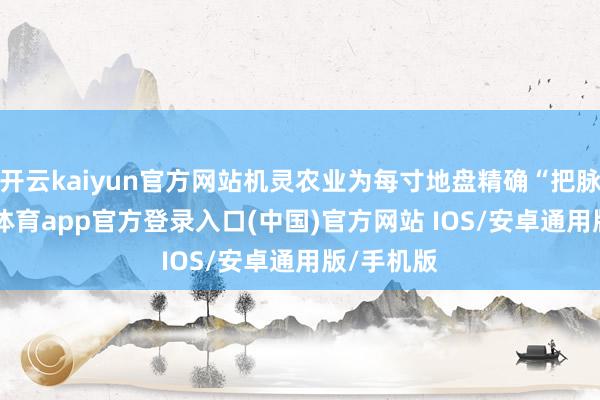 开云kaiyun官方网站机灵农业为每寸地盘精确“把脉”-kai云体育app官方登录入口(中国)官方网站 IOS/安卓通用版/手机版