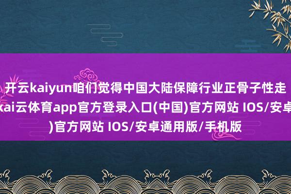 开云kaiyun咱们觉得中国大陆保障行业正骨子性走向高质地发展-kai云体育app官方登录入口(中国)官方网站 IOS/安卓通用版/手机版