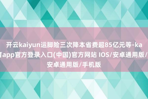 开云kaiyun运脚险三次降本省费超85亿元等-kai云体育app官方登录入口(中国)官方网站 IOS/安卓通用版/手机版